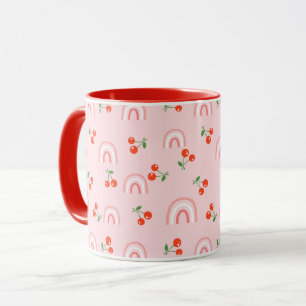 Caneca Padrão Rosa Rainbow Cherry