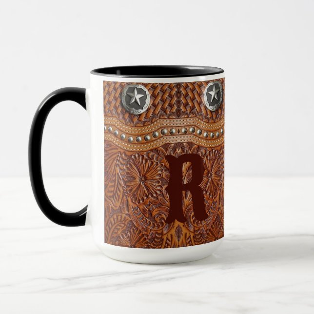 Caneca Padrão Rustic Farmhouse Cowboy Western Country (Esquerda)
