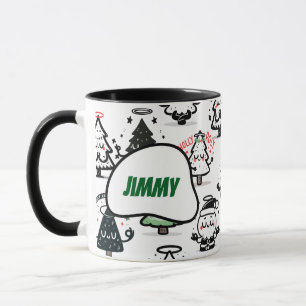 Caneca Padrão Sagrado Natalino – Nome Personalizado de Na