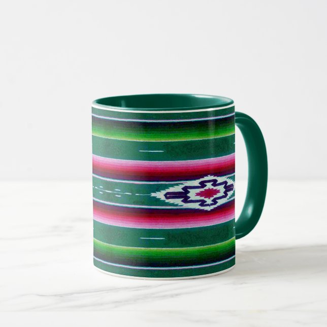 Caneca Padrão Sarape mexicano (Frente Esquerda)
