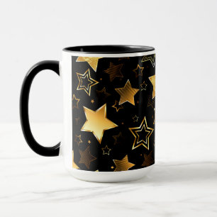 Caneca Padrão sem costura com estrelas de Ouro