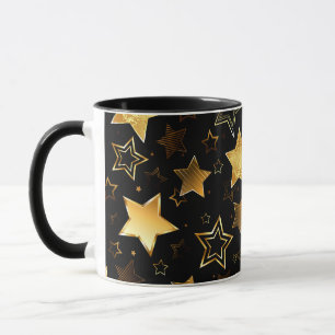 Caneca Padrão sem costura com estrelas de Ouro