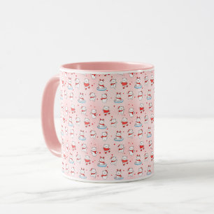 Caneca Padrão sem costura de Natal do Urso Polar Bonito