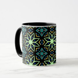 Caneca Padrão Simétrico Floral Invisível