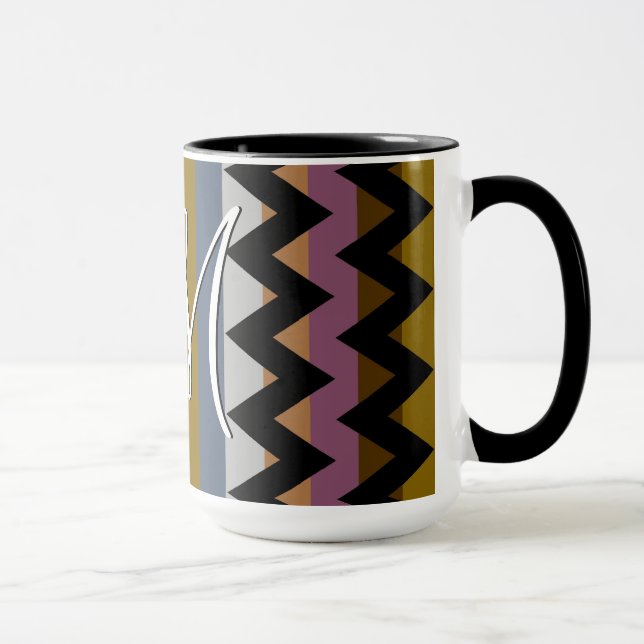Caneca Padrão Trendy Chic Chevron Stripes #3 (Direita)