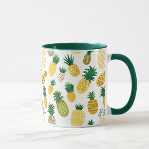 Caneca Padrão Trendy Pineapple