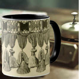 Caneca Padrão tribal antigo de tassel lace dourado vitori