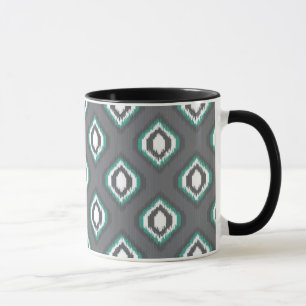 Caneca Padrão tribal de retro-ikat geométrico