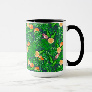 Caneca Padrão tropical, beija-flores