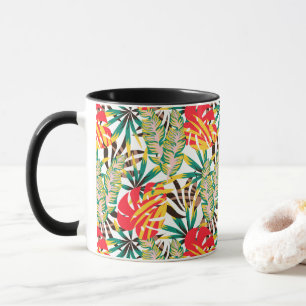 Caneca Padrão tropical brilhante