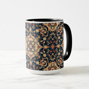 Caneca Padrão Turco Oriental Persa Antigo Vintage