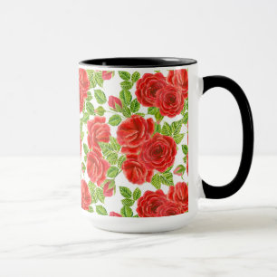 Caneca padrão uniforme de cores d'água do Rosa vermelha