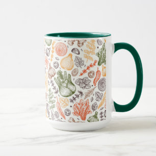 Caneca Padrão Vegetal do Jardim da Cozinha