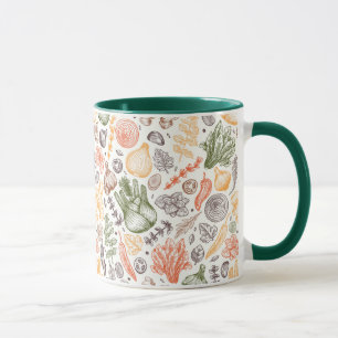 Caneca Padrão Vegetal do Jardim da Cozinha
