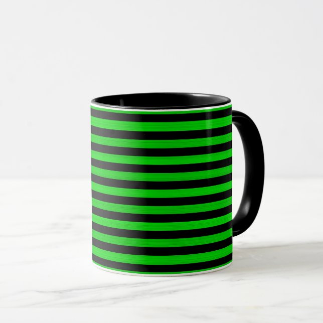 Caneca Padrão Verde Black Stripes Invisível (Frente Esquerda)