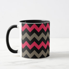 Caneca Padrão Vermelho da Cinza Negra Moderna