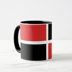Caneca Padrão vermelho, preto e branco
