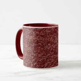 Caneca Padrão Vermelho Simples de Arte de Thread de Abstr