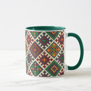 Caneca Padrão Vintage European Embroiderme Abstrato