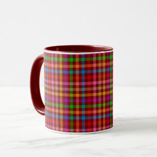 Caneca Padrão Xadrez Gingham Colorido Vermelho
