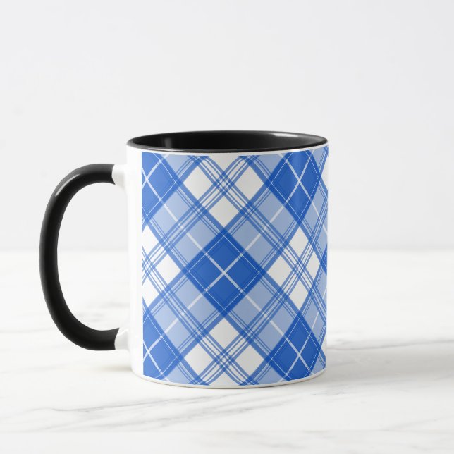 Caneca Padrão Xadrez Marrom e Branco yxm0uat9 (Esquerda)