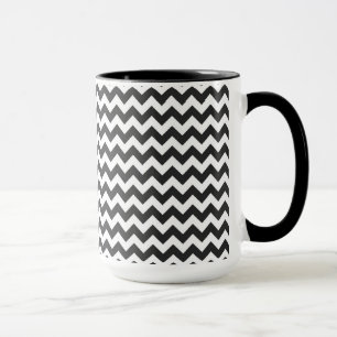 Caneca Padrão Zigzag Preto e Branco
