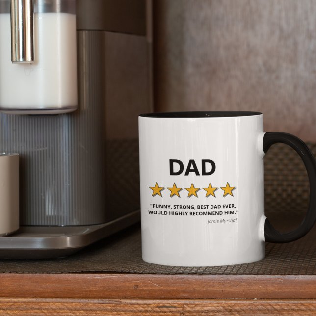 Caneca Padre 5 Star Rating | Melhor Pai Nunca (Criador carregado)