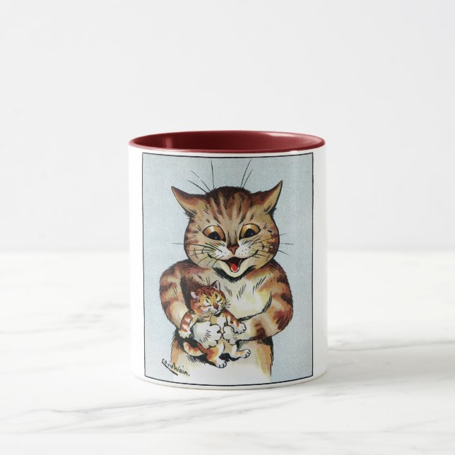 Caneca Padre Cat segurando um Kitten, Louis Wain (Centro)