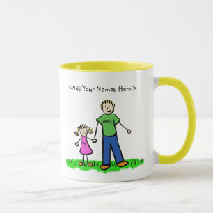 Caneca Padre e Filha Loira (Personalizar Nomes)