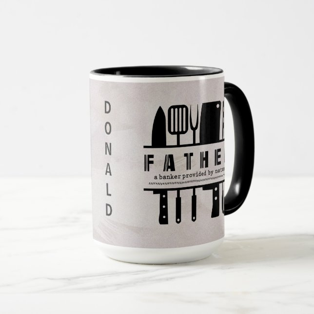 Caneca Padre Pai Beige e Black 2 Tone Mug (Frente Esquerda)