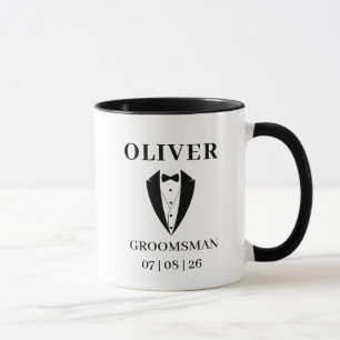 Caneca Padrinho de casamento personalizado Nome e Data Sm