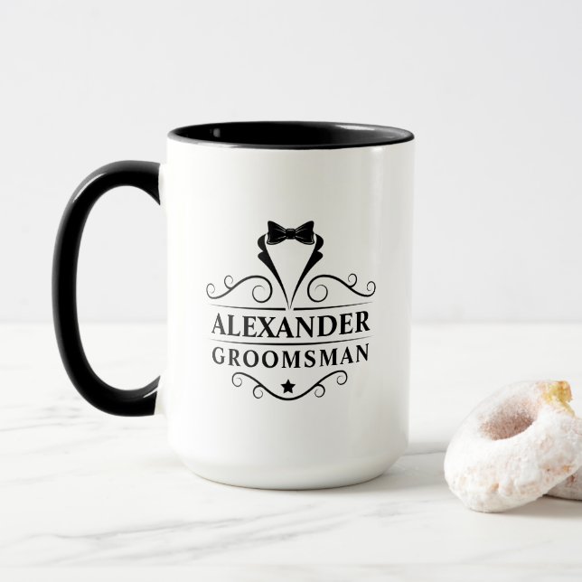 Caneca Padrinho de casamento Preto (Com Donut)