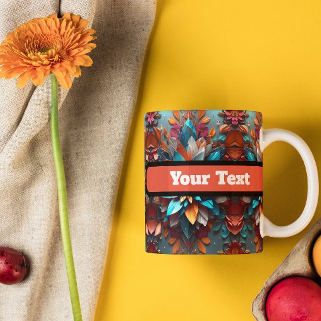 Caneca Padrões Coloridos Tecidos De Café (Criador carregado)