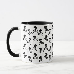 Caneca Padrões Crânio E Crossbones