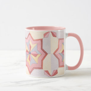 Caneca Padrões de azulejo de aquarela pastel adorável Pre