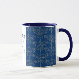 Caneca Padrões de efeito Dourado, Azul Escuro