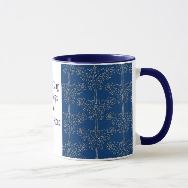 Caneca Padrões de efeito Dourado, Azul Escuro (Direita)