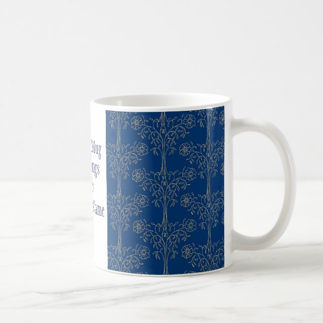 Caneca Padrões de efeito Dourado, Azul Escuro (Direita)
