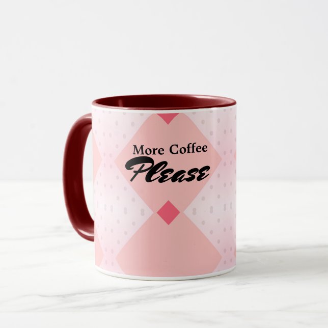 Caneca Padrões de Fundo Geométricos Forma Vermelha Rosa M (Frente Esquerda)