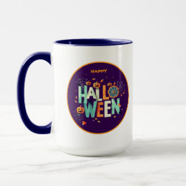 Caneca Padrões de Halloween Bonitos e Assustadores