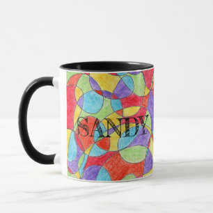 Caneca Padrões de Portas de Crayon Desenhado à Mão