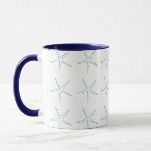 Caneca Padrões de Starfish Feal Azul, Cor Azul, Coca-Ná