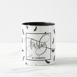 Caneca Padrões de traços Muitas traças Eyelash Eyelash Ar