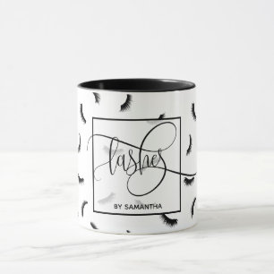 Caneca Padrões de traços Muitas traças Eyelash Eyelash Ar