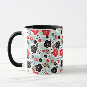 Caneca Padrões japoneses fofos de design