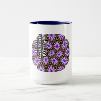 Caneca Padrões Margueritas Roxos