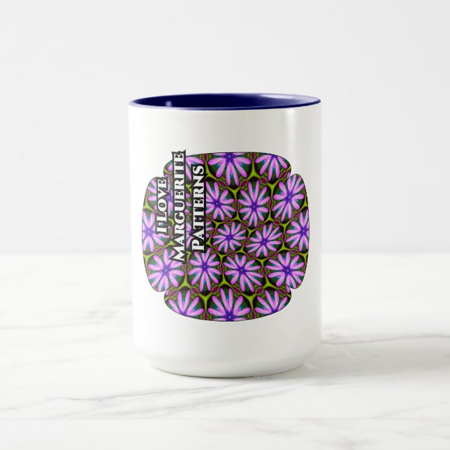 Caneca Padrões Margueritas Roxos (Centro)