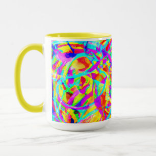 Caneca Padrões Neon brilhante