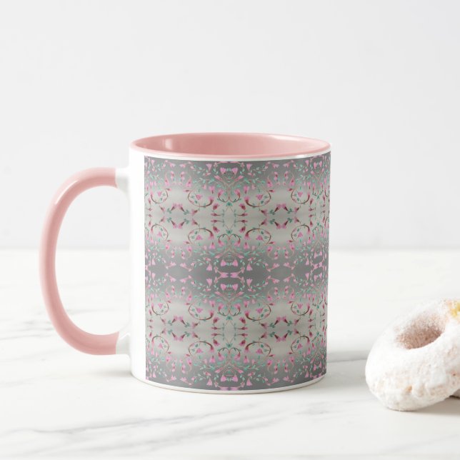 Caneca Padrões Rosa E Bonito (Com Donut)