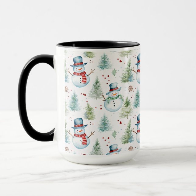 Caneca Padrões sem costura de Natal Feriados (Esquerda)
